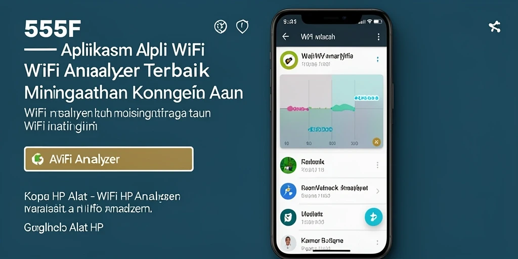 Antarmuka aplikasi 555F yang menampilkan hasil analisis WiFi.
