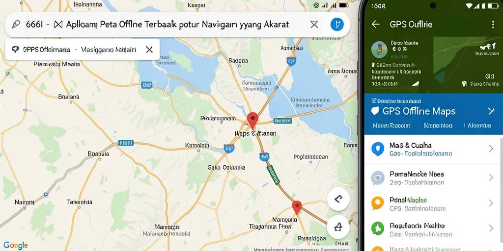 Screenshot aplikasi 666I menunjukkan antarmuka peta offline yang mudah digunakan.