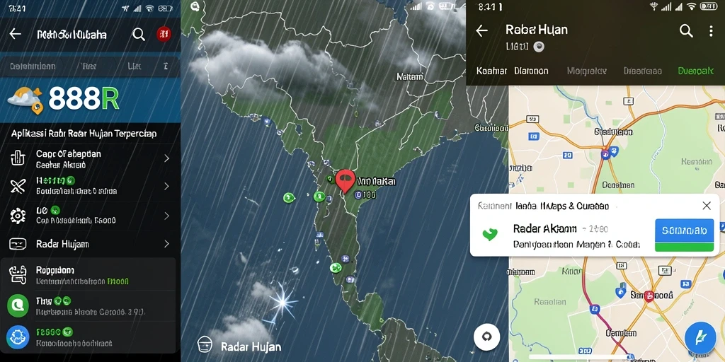 Tampilan antarmuka aplikasi Radar Hujan 888R yang informatif.