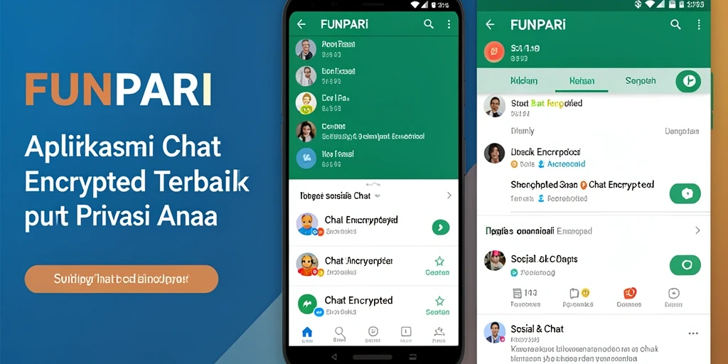 Tampilan antarmuka FUNPARI dengan fitur Chat Encrypted yang canggih.