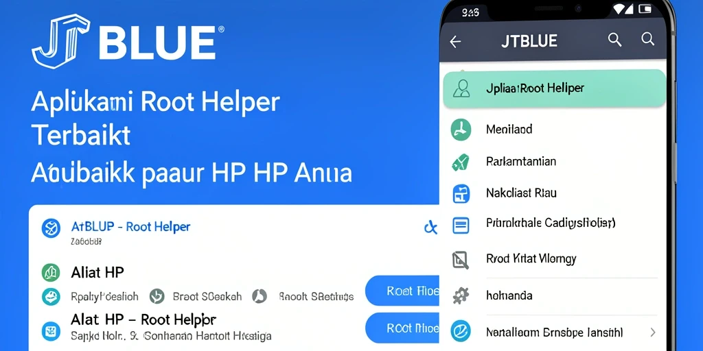 Tampilan antarmuka sederhana JTBLUE yang memudahkan proses rooting.