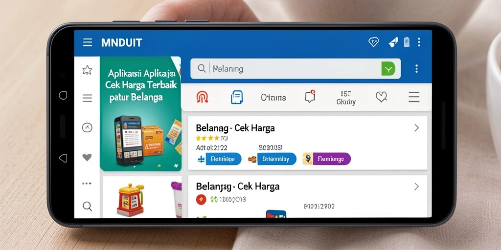 Antarmuka MNDUIT yang memudahkan pengguna mencari harga.
