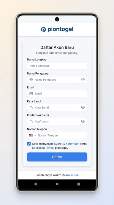 Panduan Lengkap Registrasi Akun Baru Piontogel